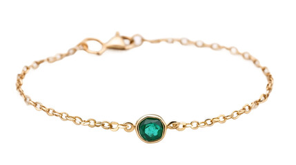 Fototapeta premium Gold Bracelet with Green Gem