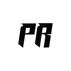 PR monogram logo design letter text name symbol monochrome logotype alphabet character simple logo