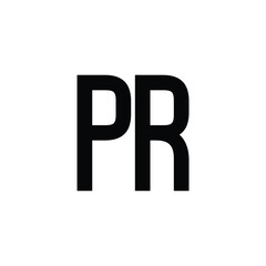 PR monogram logo design letter text name symbol monochrome logotype alphabet character simple logo