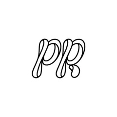 Obraz premium PR monogram logo design letter text name symbol monochrome logotype alphabet character simple logo