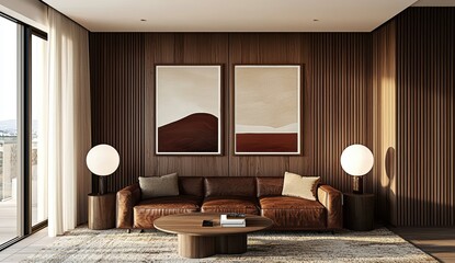Modern Living Room Design with Earthy Tones and Minimalist Decor