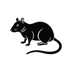 Obraz premium Flat and Minimal a rat icon vector illustration isolated on white background