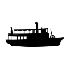Obraz premium Riverboat water vessel vector illustration