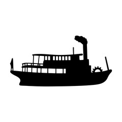 Obraz premium Riverboat water vessel vector illustration