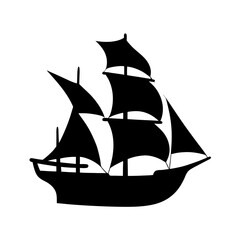 Sailing ship marine vessel vector illustration