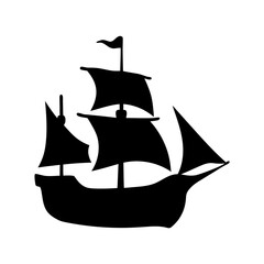 Sailing ship marine vessel vector illustration