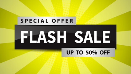 Flash sale background in flat style. vector illustration