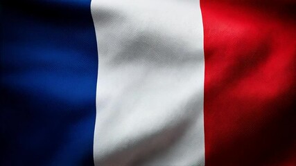 French flag waving gracefully in the breeze during a sunny outdoor event - Powered by Adobe