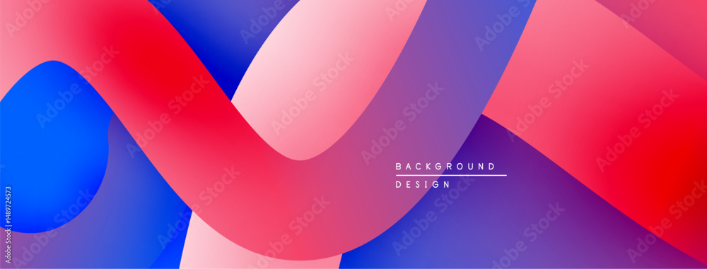 Poster Abstract fluid shapes, vibrant colors blend. Modern design, smooth gradients create dynamic composition. Background suggests innovation, energy.