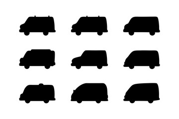 Ambulance Black Silhouette Vector Illustration