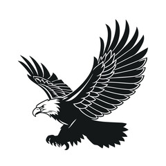 Fototapeta premium Eagle vector art illustrations. Eagle head clipart. Black eagle logo vector.