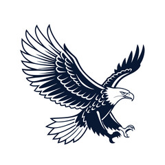 Obraz premium Eagle vector art illustrations. Eagle head clipart. Black eagle logo vector.
