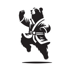 Kungfu Warrior Bear Logo – Bold Animal Character Vector Emblem