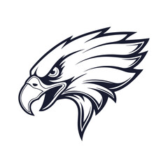 Obraz premium Eagle vector art illustrations. Eagle head clipart. Black eagle logo vector.