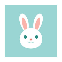 Cute Minimalist Rabbit Head Logo Vector