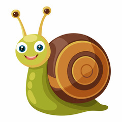  a cute snail vector illustration on white background