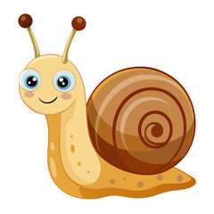  a cute snail vector illustration on white background