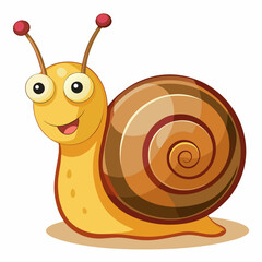  a cute snail vector illustration on white background