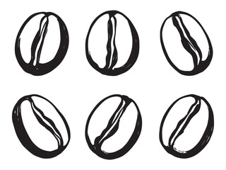 Coffee Beans line art vector illustration