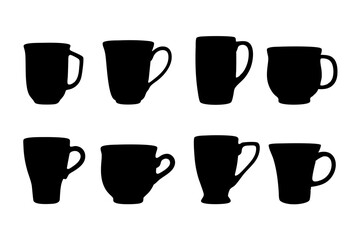 Coffee mug teacup or beverage cup black vector illustration