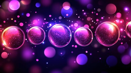 Abstract design featuring glowing, vibrant orbs.