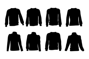 Crew neck long sleeve sweatshirt jumper vector illustration