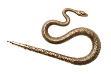 PNG Intricately detailed golden snake-shaped musical instrument