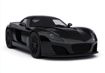 Sleek Black Sports Car with Modern Design and Athletic Features