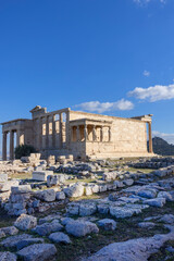 Erechtheion, Temple of Athena Polias on Acropolis of Athens, Greece