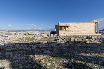 Erechtheion, Temple of Athena Polias on Acropolis of Athens, Greece