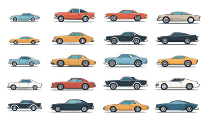 cars icons set