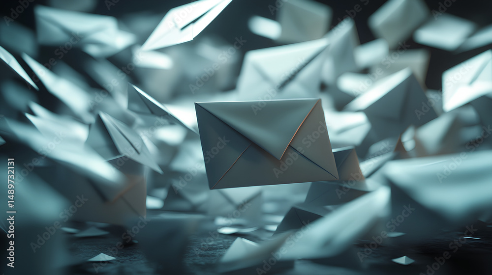 Poster unknown emails screenshots or visual representations of email inboxes flooded with unknown or suspic