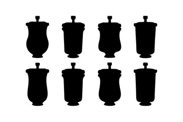 Iced Tea Black Silhouette Vector Illustration