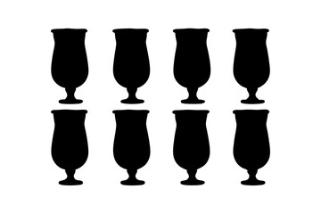 Iced Tea Black Silhouette Vector Illustration