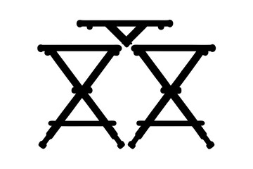 Portable Folding Keyboard Stand Black Silhouette Vector Illustration