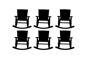Rocking Chair Black Silhouette Vector Illustration
