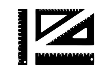 Ruler and Set Square for Drafting Vector Illustration