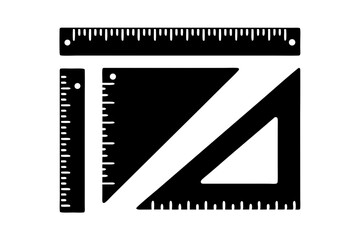 Ruler and Set Square for Drafting Vector Illustration