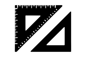 Ruler and Set Square for Drafting Vector Illustration