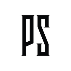 PS monogram logo design letter text name symbol monochrome logotype alphabet character simple logo