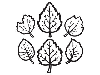Dryad Leaf line art vector illustration