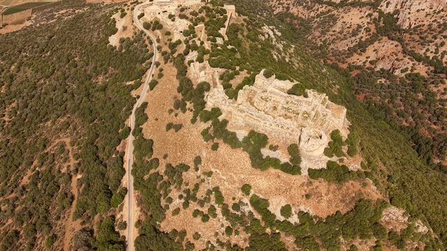 Aerial Nimrod Fortress National Park Nimrod Israel Golan Heights