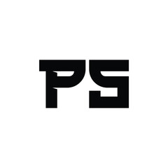 Obraz premium PS monogram logo design letter text name symbol monochrome logotype alphabet character simple logo