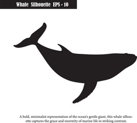 Whale Silhouette Minimalist Ocean Giant Marine Life Artwork