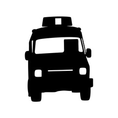 Ambulance Black Silhouette Vector Illustration