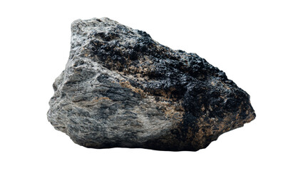 a rock with a black substance on it