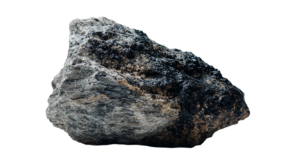a rock with a black substance on it