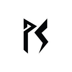 PS monogram logo design letter text name symbol monochrome logotype alphabet character simple logo