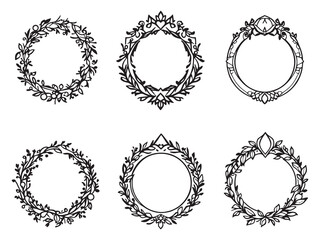Elf Ring line art vector illustration
