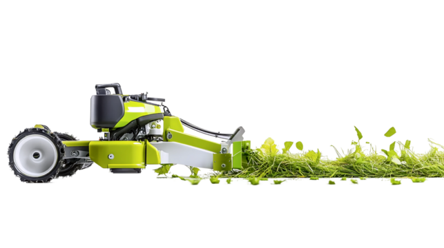 Close-up Grass Cutting Machine